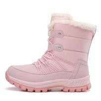 Winter Cotton Boots, Casual Sports Snow Boots, Fleece-Lined Warm Mid-Calf Women's Boots 37 white