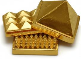 Sacred Sutra 3 Layer Brass Pyramid for Vastu Correction & Positive Energy | Handmade Spiritual Vastu Tool for Home, Office, Meditation & Decor (4 x brown