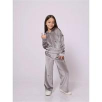Kids Casual 2-Piece Set Soft Fleece Zip-Up Hoodie Drawstring Pants Girls Fall Winter Small white