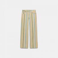 2026 Womens Low-Rise Straight Cut Denim Jeans With Colorful Striped Print Stretchy Cotton Blend Casual Streetwear Trousers Medium beige