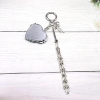 Metal Net Pocket Lipstick Bag Keyring Portable Lip Balm Keyring Holder Lipsticks Protective Cover Mirror Keyring Bag Charm Decor A3 gray