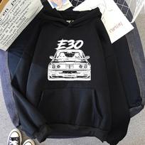 Autumn Winter E30 Car Hoodies Fleece Thick Warm M black