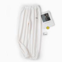 Soft Women Plush Pajama Pants Warm Fleece Lined Lounge Bottoms Comfortable Elastic Waist Sleepwear for Winter Home Relaxation One Size white
