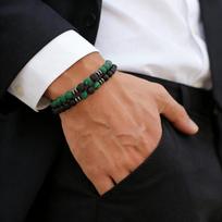10 Stilių 2 Vnt. Vyriškas Apyrankių Rinkinys 8mm Tigro Akis Malachitas Obsidianas Hematito Akmuo Teigiama Energija Gydantis Siūlas Apyrankė Vyrui 17cm brown