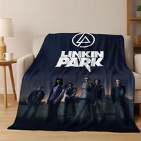 Classic L-Linkin Park Sign Rock Band Art Flannel Blanket,Cozy Soft Throw Blanket for Home Bedroom Bed Sofa Picnic Cover Gift 75cm*90cm black