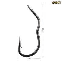 50 Pcs Durable Automatic Flip High Carbon Steel Fishhook With Eye Anti Slip Sharp Barbed Fishing Tackle Accessories A12