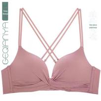 Besiūlė liemenėlė be vielų didelėms ir šoninėms krūtims - Seksualus, gražus nugaros dizainas single piece, 34/75(AB Tong Cup) gray