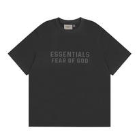 ESSENTIALS FOG 3D Letter T-Shirt Loose Fit Short Sleeve Couples Teens L gray