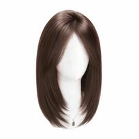 Synthetic Head Top Fake Hair Piece Hair Toppers Wigs with Bangs  Cover White Hair & Hairline 40CM Mocha Brown black