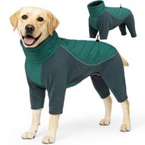 High Collar Fleece Dog Jumpsuit Adjustable Dog Warm Pajamas Dog Cotton Clothing  Snowsuit XXXL