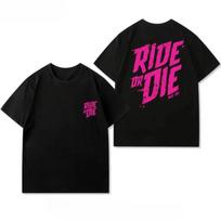 2026 Summer Fashion New Cycling Wear Bike Ride or Die Loose Summer Cotton MUCOFF Short-sleeved T-shirt for Men and Women Tops2 2XL pink