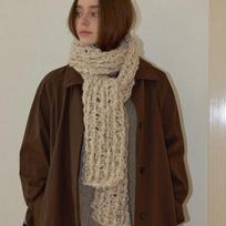 Sleeve Handmade Crochet Knit Big Wool Muffler _ Beige gray