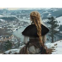 Medieval Viking Cloak Faux Fur Shawl Cosplay Anime Halloween Stage Costume Accessory 95x37cm black