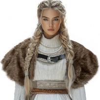 Medieval Viking Cloak Faux Fur Shawl Cosplay Anime Halloween Stage Costume Accessory 95x37cm gray