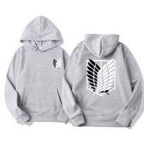 Attack on Titan Mikasa & Eren Survey Corps Hoodie - Velvet Lined Spring Jacket XXL white