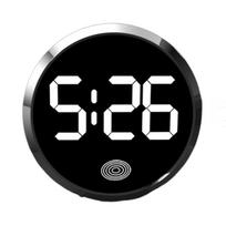 Mini Car Dashboard Clock Touch-Activated LED Electronic Watch Digital Clock  Travel Silver - White Light