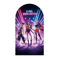 K-POP Demonų Medžiotojas Arkos Fono Dangalas Mergaičių Gimtadienio Šventės Dekoracija Kūdikio Maudynių Šventė Šauni Scena Vaikų Fotografijos Fono Sienelė 1.6x3.9ft (50x120cm) pink