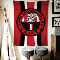 AFC Ajax Wall Hanging Printed Fabric Blanket Decorative Tapestries for Bedroom Living Room Home Decor 100cm x 150cm black