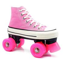 Adult High-Top Classic Double Row Roller Skates with Flashing Wheels for Men, Women, and Children 37