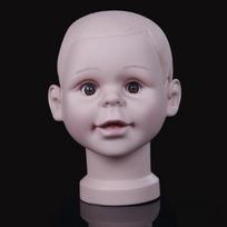Children Head Model With Hair Texture For Baby And Toddler Photography Props Ideal For Infant Baby And Styling Khaki 49cm