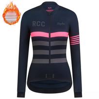 RAPHA Womens Thermal Fleece Cycling Jersey Set Winter Long Sleeve Pants Road Mountain Bike Riding Gear XL