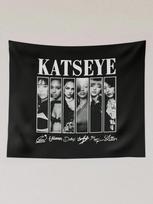 Katseye Anime Art Tapestry, Digital Painting Style Wall Hanging, Flat Print Kpop Fan Home Decor 150X200CM