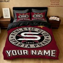 Ac Sparta Praha Logo Bedding Quilt Set Quilt Cover Pillowcase Home Decoration Birthday Gift (1 * duvet cover + 2 * pillowcase, without core) 135x200cm