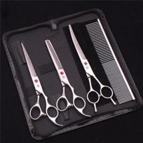 Purple Dragon Dog Grooming Scissors Set 7  Japanese Stainless Straight Shears Pet Thinning Scissors Curved Shears Chunker Z3002 1 sidabras