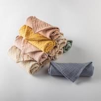 Colorful 4-Layer Cotton Baby Gauze Towel & Bib Set beige