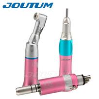 Dental low Speed Handpiece Set Air Motor Contra Angle Straight Handpieces Straight E-Type Dentistry Tool PINK SET-4H