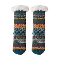 Anti Slip Thicken Velvet Socks Patchwork Sleeping Socks Warm Fleece Socks Women  Winter black