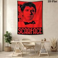Scarface Logo Tapestry Wall Tapestry Fashion Print Wallmounted Wall Decoration Atmospheric Background Cloth Christmas Gift 100cm x 150cm