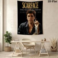 Scarface Logo Tapestry Wall Tapestry Fashion Print Wallmounted Wall Decoration Atmospheric Background Cloth Christmas Gift 100cm x 150cm