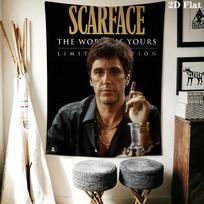 Scarface Logo Tapestry Wall Tapestry Fashion Print Wallmounted Wall Decoration Atmospheric Background Cloth Christmas Gift 130cm x 150cm