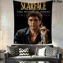 Scarface Logo Tapestry Wall Tapestry Fashion Print Wallmounted Wall Decoration Atmospheric Background Cloth Christmas Gift 150cm x 200cm