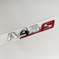 3D ABS Chromo Juodos Raudonos Raidės Automobilio Bagažinės Emblema Lipdukas Mercedes Benz A45 AMG W177 W176 A45S Logotipui Automobilio Aksesuarai