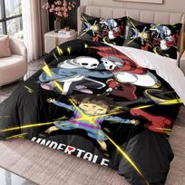 Undertale 3Pcs Bedding Set Duvet Cover With Two Pillowcases For Bedroom Home Decoration 135cmx200cm