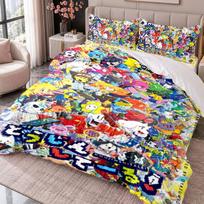 Undertale 3Pcs Bedding Set Duvet Cover With Two Pillowcases For Bedroom Home Decoration 135cmx200cm