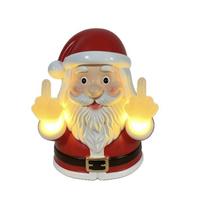 Naughty Christmas Party Supplies Hilarious Middle Finger Santa Decor Bright Led Light With Soft Glowing Cozy Bedroom Night Light Santa Claus