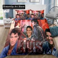 Poster Collection E-Elvis Presley Bedding Set Single Twin Full Queen King Size Bed Set Adult Kid Bedroom Bedding Gift EU Single 90x200cm