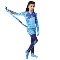 Avatar new cosplay tights boys and girls role-playing clothing children's onesie dress-up 130 blue