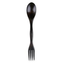 Cutlery Tableware Fruit Natural Wood Dual Head 2 in 1 Spoon Fork 2