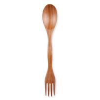 Cutlery Tableware Fruit Natural Wood Dual Head 2 in 1 Spoon Fork 1