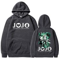 Anime JoJo Bizarre Adventure Stardust Crusaders Kujo Jotaro Hoodies Men Women Clothing Fashion Pullovers Long Sleeves Sweatshirt M black