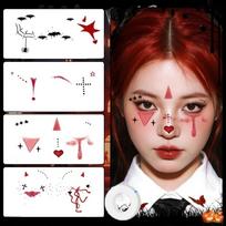 Make Up Joker Face Tattoo Sticker Art Spider Web Tattoo Sticker  Halloween Set C-4 Sheets