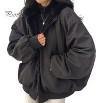 Reversible Coat Winter Women Jacket Thickened Fleece Lined Double-sided Wearing Hooded Cotton with Pockets Windproof Heat Retention Zip-up Lady Thick XXL