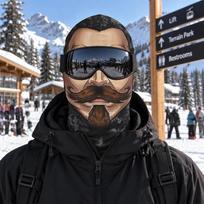 3D Printed Funny Face Balaclava Ski Mask Windproof Balaclava Face Cover Novelty Face Cover  Skiing 7 gray