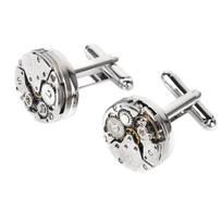 Steampunk Vintage Watch Movement Cufflinks Cuff Links Wedding Groom Mens Gift white