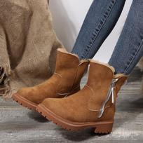 Women's Large Size Winter Fleece-Lined Warm Snow Boots. 39 gray