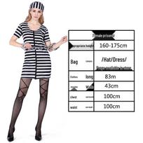 Sexy Halloween Prisoner Costume Set for Men and Women - Ghost Festival Cosplay One Size black